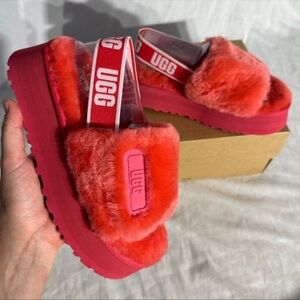 UGG Australia‎ Disco Slides Platform Sandals Orangish Red New Woman’s 7